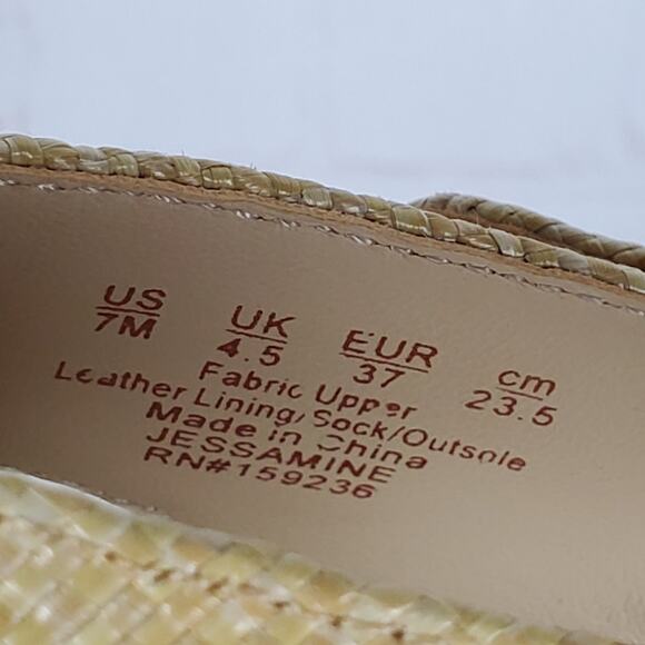J Mclaughlin Jessamine Sandal Womens US 7 EU 37 Rattan Slingback Beige Heels - Picture 13 of 13